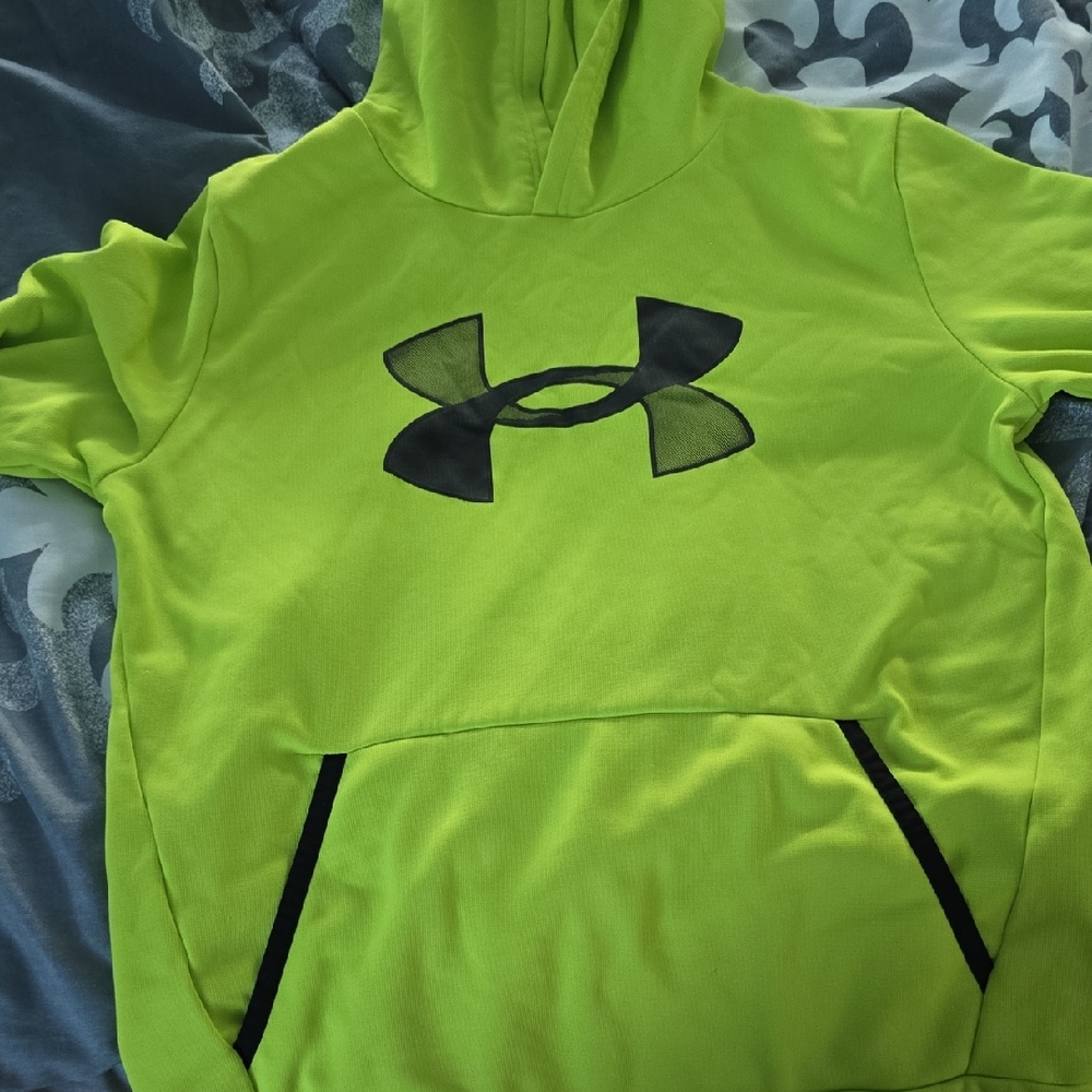 Under Armour Bright Green Hoodie with Black Logo